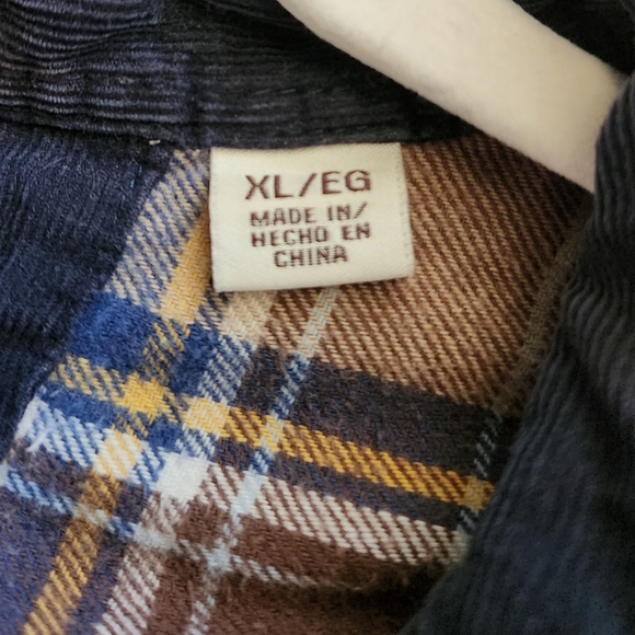 Weatherproof Tartan Flannel Casual Button Up Shirt Mens Size XL Blue Brown - Picture 3 of 11